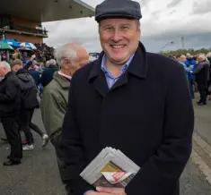  ??  ?? HORSES FOR CORSAS: Newstalk presenter Ivan Yates, who doesn’t drive because of his back, at the races in Fairyhouse