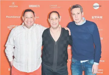  ??  ?? Kellman, Shafran and director Wardle attend the world premiere ‘Three Identical Strangers’ during the Sundance Film Festival on Friday in Park City, Utah. — AFP photo