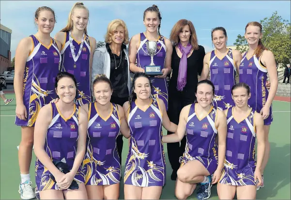  ??  ?? Benalla’s Robyn Smith (back, third from left) was honoured at the Netball Victoria Community Awards for her commitment to coaching Benalla, and with the GVNL. Here she is pictured with the 2014 GVNL under-17 interleagu­e side.