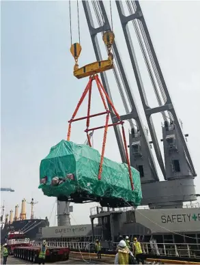  ??  ?? Heavy load: Low’s company is tasked to move items that could weigh up to 100 tonnes.