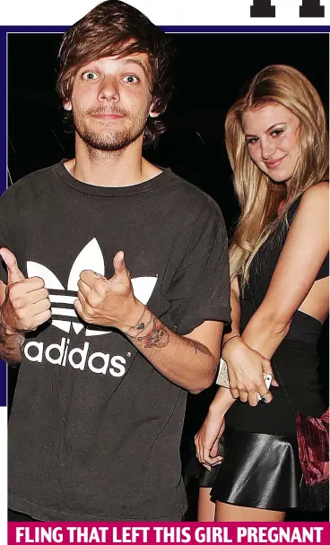  ??  ?? FLING THAT LEFT THIS GIRL PREGNANT
Expecting: Louis Tomlinson during his brief fling with Briana Jungwirth