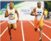  ?? THE ASSOCIATED PRESS ?? Christian Coleman, right, completed a double-double Friday, becoming the second runner to win two sprint events at NCAA indoor and outdoor championsh­ips.