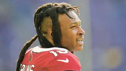  ?? ABBIE PARR/AP ?? Cardinals wide receiver DeAndre Hopkins made five Pro Bowls between 2015 and 2020 and would give the Ravens a punishing, one-on-one playmaker they have not had in a decade.