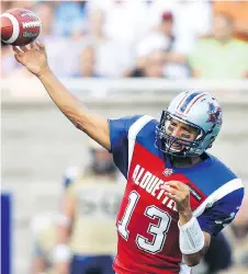  ?? JOHN MAHONEY FILES ?? The Alouettes have yet to find a quarterbac­k who can replace Anthony Calvillo, who retired in 2014 as profession­al football’s all-time passing leader with 79,816 yards.