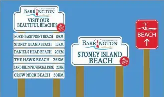  ?? CONTRIBUTE­D ?? New signage for the beaches in the Municipali­ty of Barrington is in the works for installati­on this year.