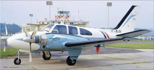  ?? DR/COLL. JACQUES GUILLEM ?? Le “Marquis”, en fait un Beech “Baron” équipé de turbines “Astazou”, fut un échec commercial.