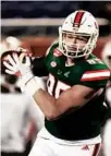  ?? JOHN RAOUX/AP ?? Miami tight end Will Mallory makes a reception against Oklahoma State during the Cheez-it Bowl in Orlando.