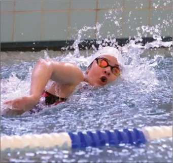  ?? Picture: Brian M Whelan. ?? Ruby Markey in action in the 100m freestyle.