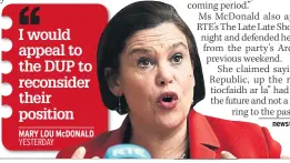  ??  ?? STEADFAST
Mary Lou Mcdonald