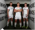  ??  ?? Iain Henderson, Jordi Murphy and Jacob Stockdale of the Northern Irish rugby union club, Ulster