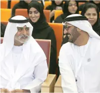  ?? Photos by Ryan Lim ?? Sheikh Nahyan bin Mubarak Al Nahyan and Hussain Al Hammadi during the conference. —