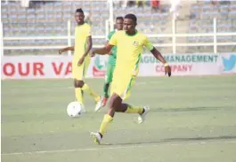  ??  ?? Kano Pillars captain Rabiu Ali in action for his club in the 2018 Nigeria Profession­al Football League season.