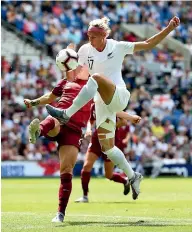  ?? GETTY IMAGES ?? Hannah Wilkinson attempts to control the ball during the Football Ferns’ win over England last year.