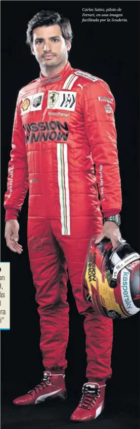  ??  ?? Carlos Sainz, piloto de Ferrari, en una imagen facilitada por la Scuderia.