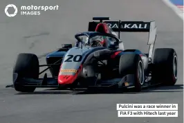  ??  ?? Pulcini was a race winner in FIA F3 with Hitech last year
