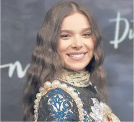  ?? JORDAN STRAUSS/INVISION ?? Hailee Steinfeld, who plays Emily Dickinson, arrives Nov. 1 at the premiere of “Dickinson” in California.