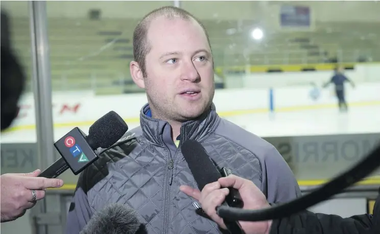  ?? SHAUGHN BUTTS ?? Spruce Grove Saints head coach Bram Stephen expects his team to be better after getting to know Washington’s Wenatchee Wild, who became the first American-based team to win the BCHL championsh­ip since the Bellingham Blazers in 1979. “It’s definitely...