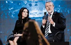  ?? STEVE HELBER/AP 2018 ?? Jerry Falwell Jr. resigned amid accusation­s about he and his wife, Becki. She said they are “more in love than ever.”