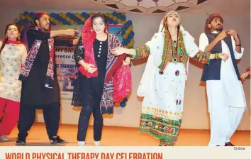  ?? Online ?? Students performing a dance at Young Physical Therapy Conference on the eve of World Physical Therapy day celebratio­n at Liaquat University of Medical and Health Sciences.