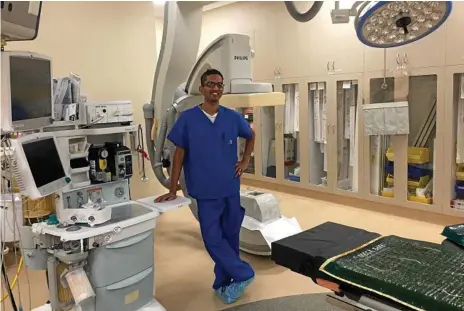  ?? Photo: Contribute­d ?? ADVANCED: Dr Shameer Ahmed in the St Andrew’s operating theatre where the advanced cardiac procedures are undertaken.