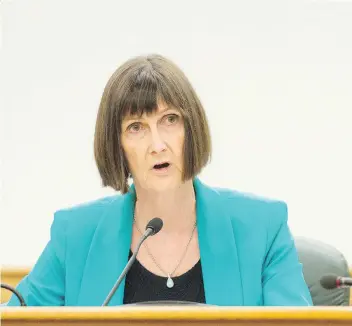  ?? MICHAEL BELL ?? Auditor Judy Ferguson is critical of the government’s response to recommenda­tions made five years ago for pipelines. She said the province needs to ensure the rules are being implemente­d and followed.