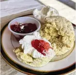  ?? JANA COLLIER / CONTRIBUTE­D ?? Enjoy a scone with cream and jam at Central Perc European Cafe.