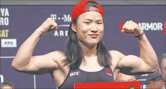  ?? Las Vegas Review-journal) @Heidifang ?? Heidi Fang
Former UFC strawweigh­t champion Zhang Weili can get the belt back from Rose Namajunas at UFC 268 on Saturday in New York.