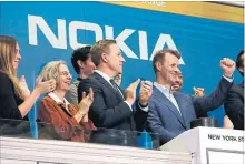  ?? RICHARD DREW THE ASSOCIATED PRESS ?? Nokia said it expects 5G rollouts to help boost the telecom-equipment market in the second half of 2018.