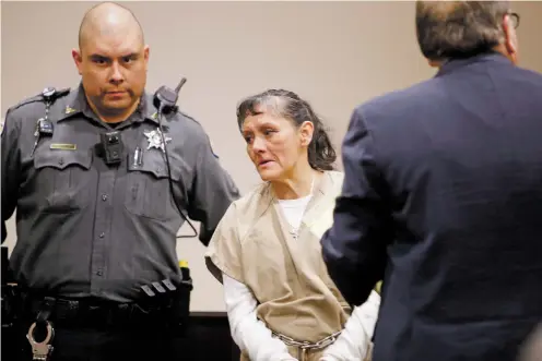  ?? LUIS SÁNCHEZ SATURNO/THE NEW MEXICAN ?? Santa Fe resident Yvonne Martinez, 50, pleaded guilty Wednesday to vehicular homicide in the death of Madeline Romero. She faces 12 years in prison. Assistant District Attorney Blake Nichols announced that a second count of vehicular homicide would be dismissed.