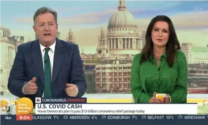  ??  ?? Piers Morgan and Susanna Reid on Good Morning Britain. Photograph: GMB