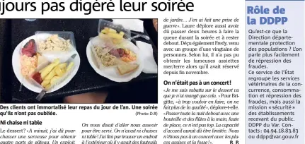  ?? (Photo D.R) ?? Des clients ont immortalis­é leur repas du jour de l’an. Une soirée qu’ils n’ont pas oubliée.