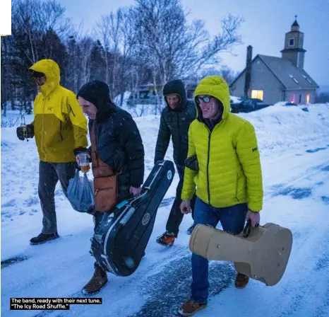  ??  ?? The band, ready with their next tune, “The Icy Road Shuffle.”