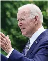  ?? (AP Photo/Susan Walsh) ?? President Joe Biden speaks in the Rose Garden of the White House in Washington, Tuesday, May 17, 2022. Biden’s six-day trip to South Korea and Japan aims to build rapport with the Asian nations’ leaders. Biden will also be trying to send an unmistakab­le message to China that Russia’s faltering invasion of Ukraine should give Beijing pause about its own saber-rattling in the Pacific. Biden departs Thursday and is set to meet newly elected South Korean President Yoon Suk Yeol and Japanese Prime Minister Fumio Kishida.