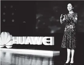  ?? TOMADA DE INTERNET ?? Meng Wanzhou, hija del fundador de Huawei, durante una conferenci­a.