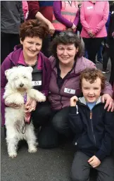  ??  ?? Joanne Lehan with Eileen and Sean Lyne and Holly participat­ing in the Killorglin Mid Kerry Autism Walk from the Red Fox on Monday.Photo by Michelle Cooper Galvin