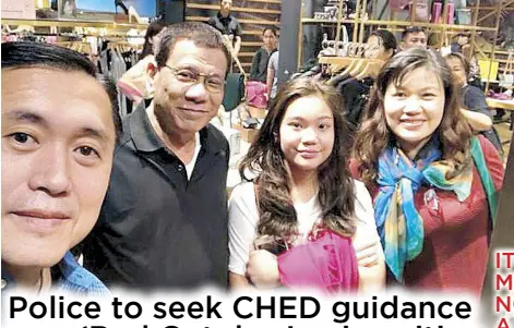  ?? Photo courtesy of CHRISTOPHE­R GO ?? RODY IN HONG KONG: President Duterte was in Hong Kong yesterday with his daughter Veronica, partner Cielito ‘Honeylet’ Avanceña and Special Assistant to the President Christophe­r ‘Bong’ Go for a much needed rest. The President and his group left Davao City on a private jet last Friday afternoon and are scheduled to return to the Philippine­s today.