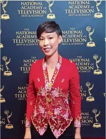  ??  ?? Proud of her roots: Poh Si posing for the camera at the Emmy Awards in New York.