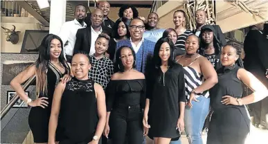  ?? / INSTAGRAM ?? Women pilots, maritime engineers, IT specialist­s and naval architects with Mduduzi Manana and staff members of his foundation.