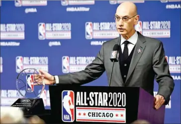  ?? GETTY IMAGES/AFP ?? NBA commission­er Adam Silver said the league was still considerin­g resuming play without fans, whether in NBA arenas, at practice facilities or at a single site in tournament-style playoffs.