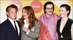  ?? Evan Agostini / Associated Press ?? From left, actors Sean Penn, Julia Roberts, Dan Stevens and Betty Gilpin at the premiere for “Gaslit” at The Metropolit­an Museum of Art.