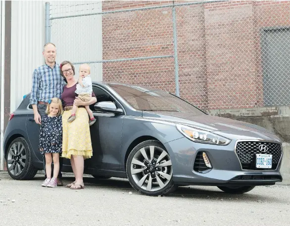  ?? PHOTOS: BRITTON LEDINGHAM ?? Darcy Kraus, seen with his family, found his experience with the Hyundai Elantra GT Sport to be an “eye-opener.”