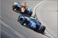  ?? Jamie Squire / Getty Images ?? Jimmie Johnson in action during the NTT IndyCar Series XPEL 375 at Texas Motor Speedway on Sunday.