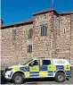  ?? ?? Heritage crime officers patrol Colchester Castle in Essex. Stone thefts rose by 9 per cent in 2022