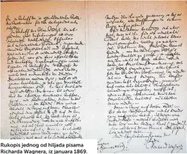  ?? ?? Rukopis jednog od hiljada pisama Richarda Wagnera, iz januara 1869.