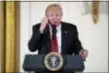  ?? ANDREW HARNIK - THE ASSOCIATED PRESS ?? President Donald Trump speaks at a women’s empowermen­t panel, Wednesday, March 29, 2017, in the East Room of the White House in Washington.