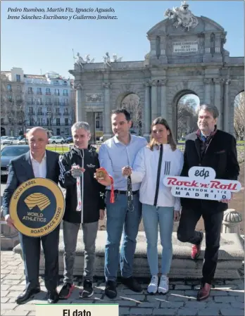  ??  ?? Pedro Rumbao, Martín Fiz, Ignacio Aguado, Irene Sánchez-Escribano y Guilermo Jiménez.