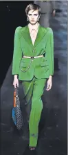  ?? GETTY ?? Givenchy’s bright green suit with sculpted shoulders.