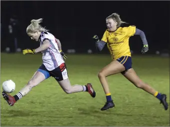  ??  ?? Fiona Doherty of IT Sligo and DCU’s Rebeca Finan in action in IT Sligo.