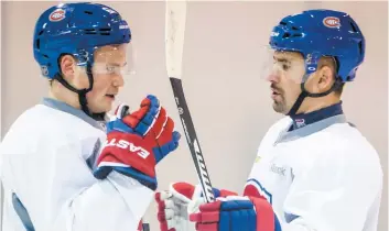  ?? PHOTO D’ARCHIVES ?? Artturi Lehkonen a pu profiter des conseils de Tomas Plekanec à son arrivée avec le Canadien, la saison dernière.