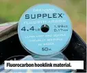  ??  ?? Fluorocarb­on hooklink material.